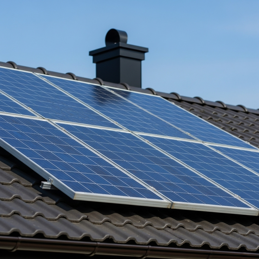 Maison équipée de panneaux solaires